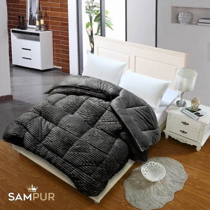 SAMPUR - Couette Sherpa grise 220 x 240