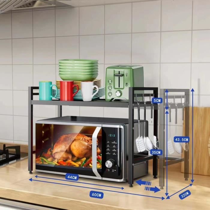IBVIVIC 3 Niveaux Support Extensible En Métal Four Micro-Ondes, Support D'étagère Pour Four à