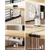 SANODESK Plateau de Table Stable 140 x 80 cm, 2,5 cm d'épaisseur – Plateau de Bureau DIY en Panneau aggloméré (Noir