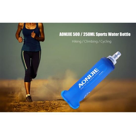 Sports 500 ml pliant Soft Bouilloire Outdoor Cycling silicone bouteille d/'eau