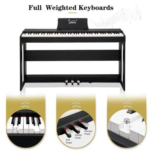 Piano numérique 88 Touches Semi-lestées avec Support Clavier de Piano  Pleine Taille 88 Touches Connexion Bluetooth Piano avec pédale de Sustain  (Couleur : Noir) (Noir) : : Instruments de musique et Sono