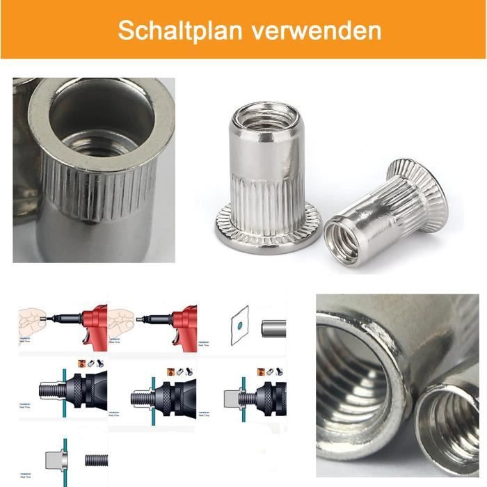 Gazechimp 12 écrous De Fixation Rivet Pour Kayak – Acier Inoxydable Et Caoutchouc, M4/M5/M6