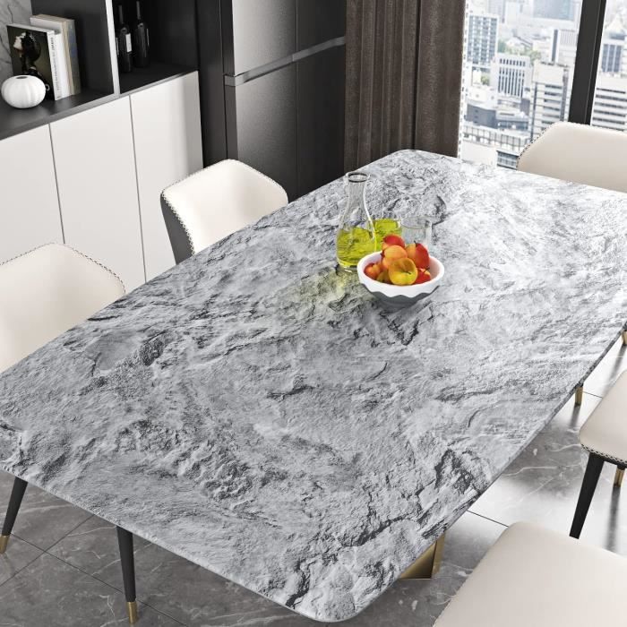 FunStick Papier Adhésif Pour Meuble Cuisine 60CM×5M - Effet Marbre Gris Doré - Lavable Et Facile à Poser