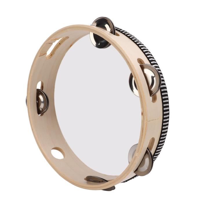 Tambourin Éducatif BEALIFE – Bois Et Métal, Bords Lisses – Instrument De Percussion Pour Tout-Petits