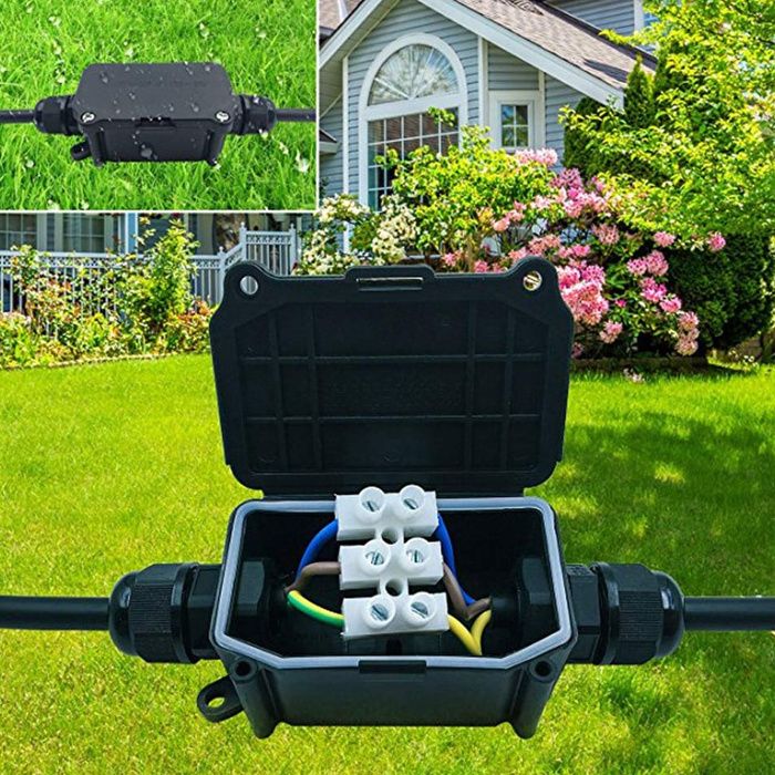 GWHOLE Lot De 4 Boîtes De Jonction Étanches IP66 - Boîtier De Raccordement Câbles Extérieurs Noir