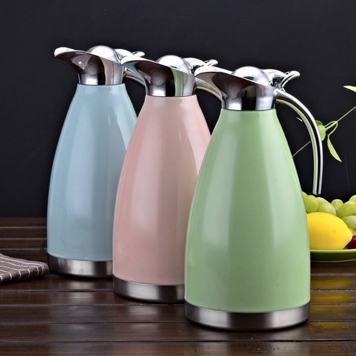 Professional Thermos/ Pichet isotherme à pompe, acier inoxydable 18/8, 20 x 15.5 x 33 cm