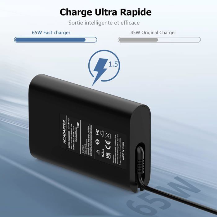Chargeur 65W 19V Pour Dell Latitude 5480 5490 5580 5590 - Neuf, Générique, Garantie 3 Mois