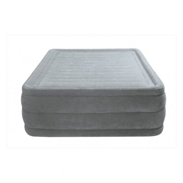 Lit Gonflable 2 Places Intex - Électrique, Confort Haut Sur Pied - Gris
