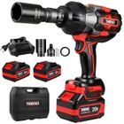 TEENO Visseuses à Chocs cil Brushless 1300Nm Boulonneuse a Choc,1/2 ,Deux Batterie4,0 Ah,Clé à Chocs Sans Fil,5 Douilles 17/19/21/22/24mm