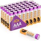 Piles AAA - Lot de 40 Piles | GP Extra | Batteries Alcalines AAA LR3 1,5v - Longue durée