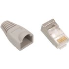 Fiches RJ45 - VALUE LINE - Lot de 10 - Connecteurs CAT5e - Couleur Gris - Avec capuchons