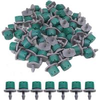 Adjustable Irrigation Drippers Sprinklers, 1/4 inch Emitter Dripper Micro Drip Irrigation Sprinklers, 360 Degree (Green,100 pcs)