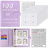 100 Envelopes Money Savings Challenges Book,Storage Budgeting Binder Budget Book Cash Saving Challenge Box kit with Pouches,Family