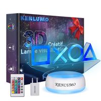 KENLUMO manette de jeu motif Lampe de nuit Lampe PlayStation LED de chevet télécommande Touchez pour changer de 16 couleurs