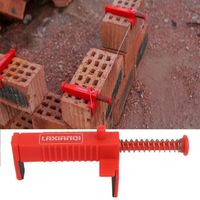 doublure de brique Outils de Pose de Briques 2 Pièces Revêtement de Briques bricolage rapporteur Câble de maçonnerie rouge,GT02636