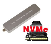 Boitier aluminium clé USB 3.1 pour SSD M.2 de type M2 NVMe M Key ou B+M Key, avec connecteur USB3.1 10G type mini C