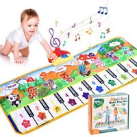 Tapis Musical Bébé avec 8 Instruments, Jeux Tapis de Musique Tapis de Clavier de Sol Jouets pour Garçons Filles