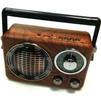Haut-parleur Bluetooth - Vintage - Radio 5 bandes - LED bleue - USB - Connecteur smartphone
