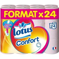 LOTUS Papier toilette confort extrait Lotus aqua tube 24 rouleaux