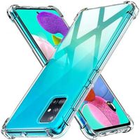 Pour Samsung Galaxy A51 Coque silicone gel UltraSlim - TRANSPARENT + 2 Films Verre Trempé