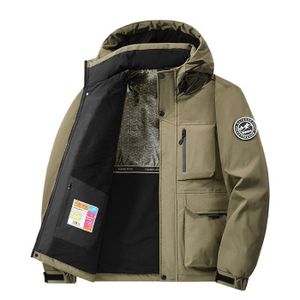 Manteau Capuche Homme Hiver Chaud Doublé Polaire Casual Veste Epaisse