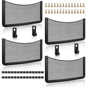 Filet De Rangement Pour Voiture/camping-car - Installation Par Vis - En ABS Blanc - Pour Organiser L'espace Vertical
