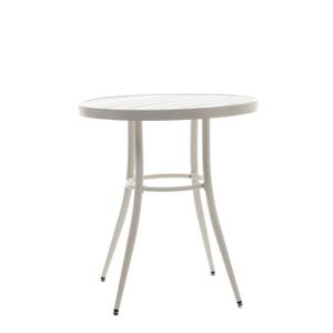 TABLE DE JARDIN  Table de jardin ronde Bourdon en aluminium - Amadeus 70 Blanc