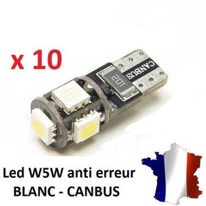 Ampoule W5W LED T10 Jaune Veilleuse 5 smd pour repetiteurs voiture - Xenon  Discount