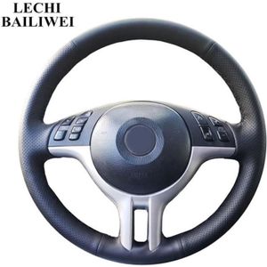 Acheter Housse de volant de voiture en cuir artificiel noir, cousue à la  main, pour BMW E90 E91 E92 E93 E87 E81 E82 E88 X1 E84