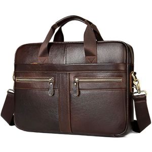 Sac Porte-Documents Homme David Jones - Cuir PU Rigide - Cartable Professionnel Ordinateur 13" - Multi Poches - Noir