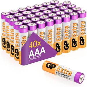 PILES Piles AAA - Lot de 40 Piles | GP Extra | Batteries