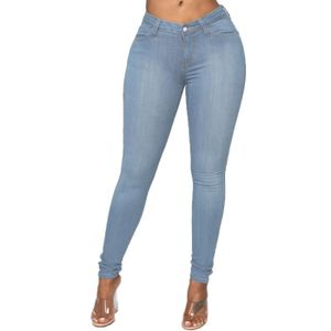 JEANS Pantalons femme Skinny jeans crayon plus taille Bleu Clair