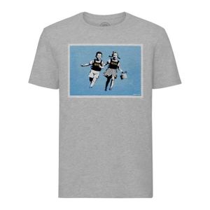 T-SHIRT T-shirt Homme Col Rond Gris Banksy Jack & Jill Pol
