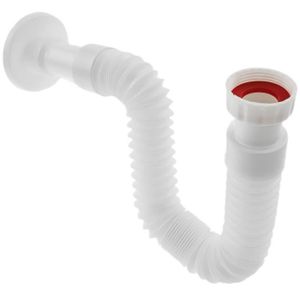 Siphon bouteille flexible et raccord cuvette pour WC à poser et vasque