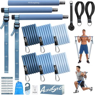 Kit Bandes élastiques Résistance 5 Niveaux – Caoutchouc Naturel, Avec Guide D'exercices Et Sac De Transport – Musculation, Yoga, Pilates