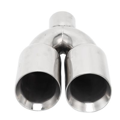 Embout 63mm Entrée 76mm Sortie Embout D'échappement EBTOOLS Double Sortie - Acier Inoxydable - 63-76-220 Mm - Pour Voiture Embout Echappement
