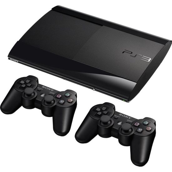 Console PS3 - Sony - Super Slim - 12 Go - 2 Manettes DualShock