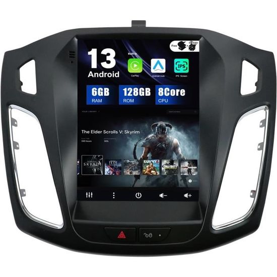 Autoradio Android 7" Pour Ford - 4G+64G - Carplay/Android Auto Sans Fil - GPS, WiFi, Bluetooth, Caméra Recul