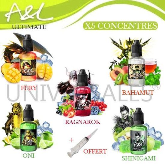 CONCENTRES ULTIMATE LOT DE 5 X 30ML – AROMES ET LIQUIDES