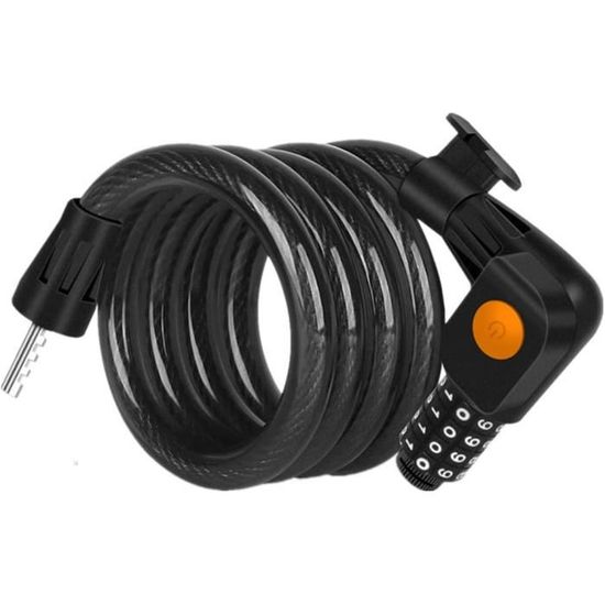 Cadenas Vélo à Code 3 Chiffres NIXRET - Antivol Robuste Pour Vélo Casque Moto