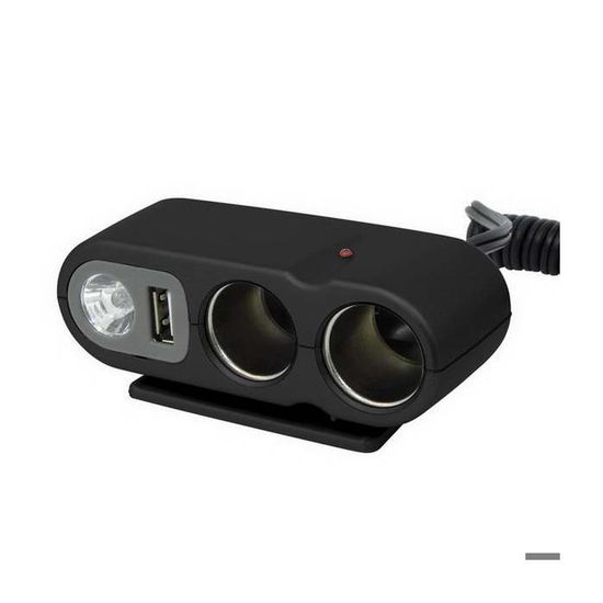 Rallonge Allume-Cigare Voiture 2m - Interrupteur ON/OFF, Fusible 15A, Étanche - 12V/24V