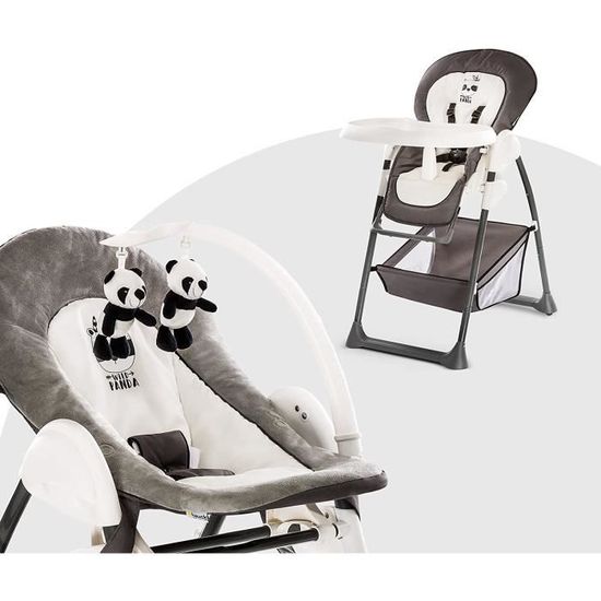 Chaise haute bébé 3 en 1 - Hauck - Sit N Relax - Évolutive - Confortable - Gris