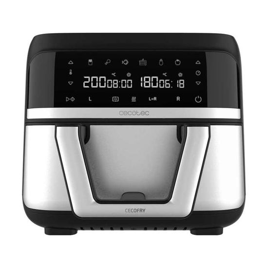 Cecotec Digitale Heißluftfritteuse 9L - Air Fryer Cecofry Advance 9000. 2800W, 2 Behälter à 4,5L, Dual-Temperatur, einstellbare Temperatur von 80-200 ºC, 7 Programme, Multifunktionales Touch-Panel