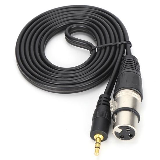 Câble Microphone XLR Mâle Vers XLR Femelle - 1 M - Noir - Blindé - Connecteurs Métal - Qualité Studio - 11