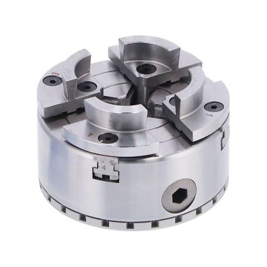 Mandrin De Tour Indépendant 4 Mâchoires 250mm - Centre Tournant MT1, Filetage 14x1 - Pour Tour à Métaux