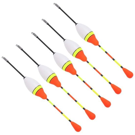 Lot De 10 Flotteurs/bouchons De Pêche Orange Et Noir – Taille 5 – Bobbers