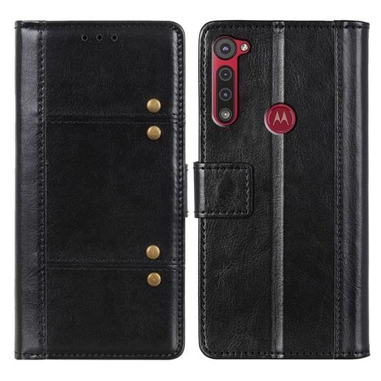 Coque Pour Motorola Moto G8 Power, Coque En Cuir Pu Coque Avec 360