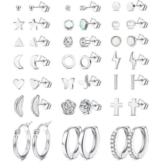 Boucles d'oreilles pluie d'étoiles en argent