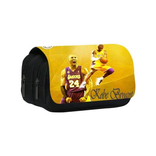 J 1pcs Trousse Scolaire Sac a crayons NBA Kobe Trousse Double fermeture eclair boite a papeterie Cdiscount Bagagerie Maroquinerie