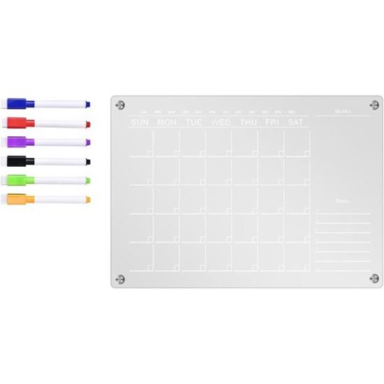 Tms A3-Ygt Planificateur Hebdomadaire Tableau Blanc, Calendrier Magnétique Pour Réfrigérateur Et